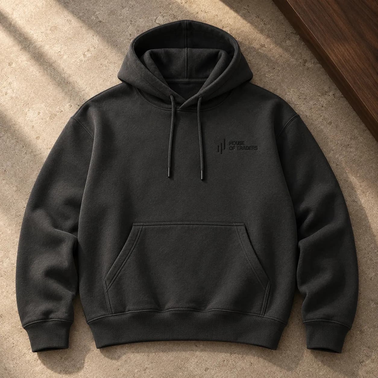 HOT Hoodie in Graphite; illustrative product concept, not final material or stock