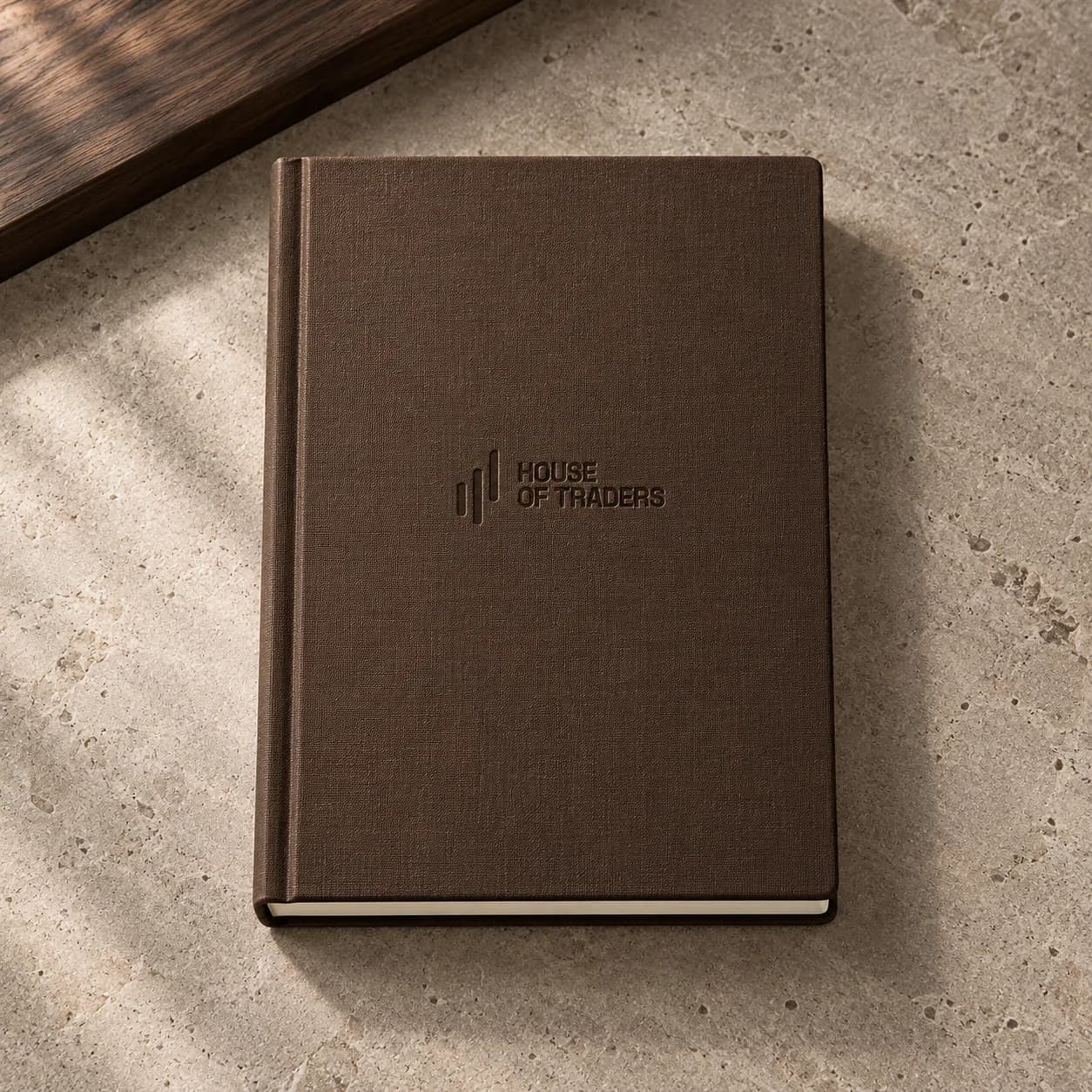 Market Notes A5 in Walnut; illustrative product concept, not final material or stock