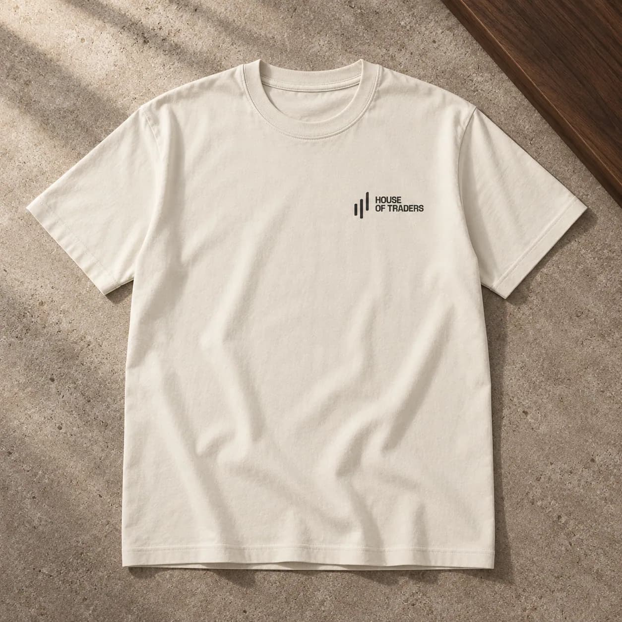 Opening Bell Tee in Bone; illustrative product concept, not final material or stock